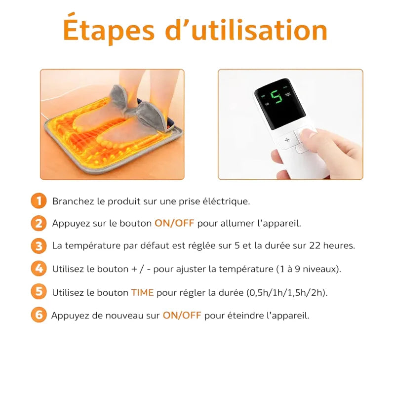 Chauffe-Pieds Électrique Hiver